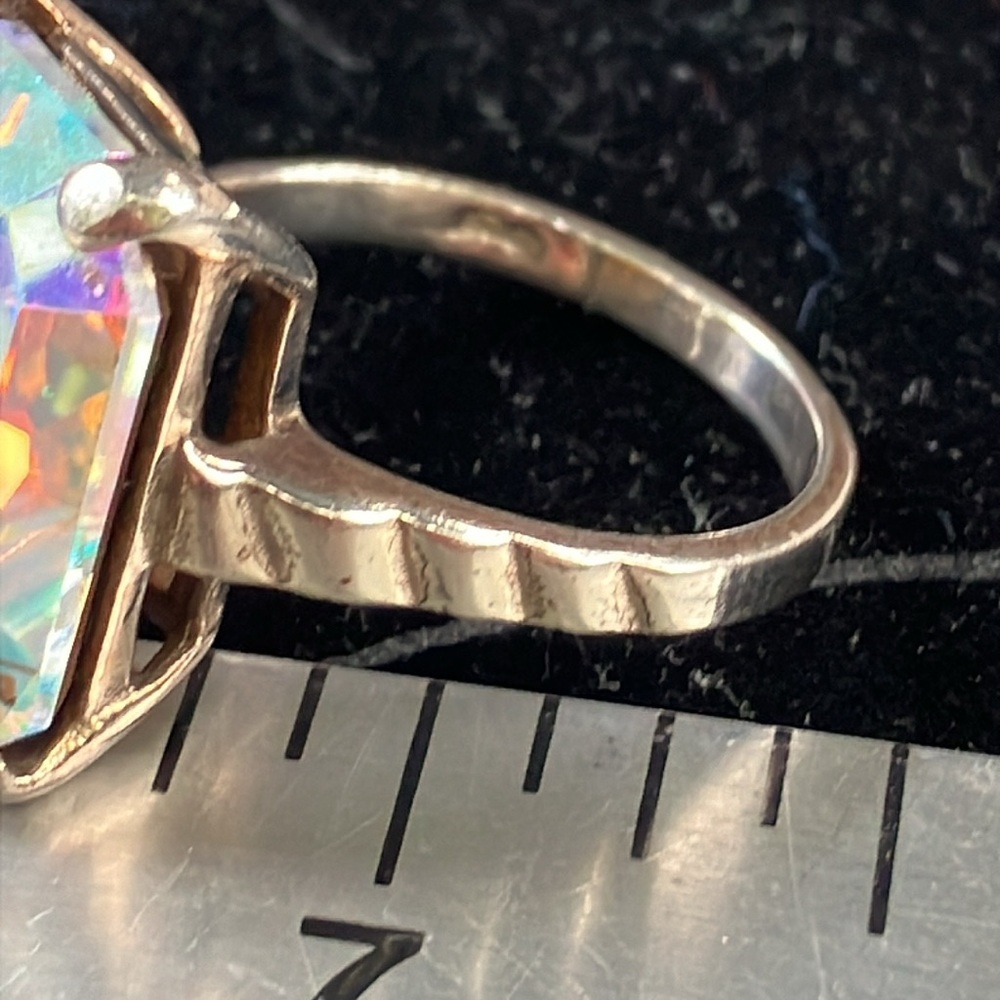 Large Glass Multi-Colored Statement On Sterling S… - image 4